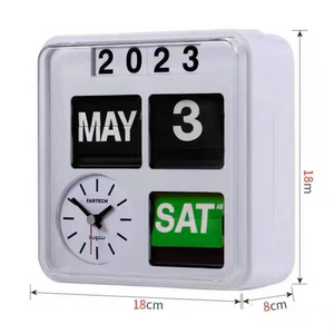 Multicolor Classic <strong>Retro</strong> Vintage Mechanical <strong>Flip</strong> Calendar Down Page Resin Desk <strong>Clock</strong> for Home Decor - Product Image 4