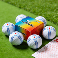 Balle de golf promotionnelle de qualité supérieure avec logo personnalisé, emballage transparent recyclable et triple transparence