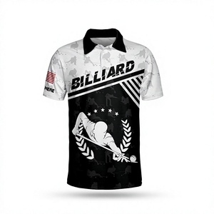 Camiseta de Billar para Hombre, Manga Corta, Sólida, de Secado Rápido, Poliéster/Algodón, Tejido de Punto, Diseño Deportivo Informal, Nombre Personalizado, Bandera Americana - Product Image 2