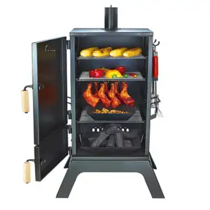 Commercial portable outdoor 3 in 1 charcoal fish bbq grill smoker machine tower vertical barrel charcoal barbecue grill smoker