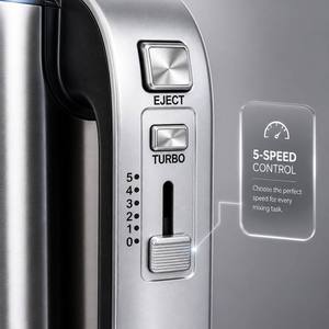 <span class=keywords><strong>Batteur</strong></span> Électrique OEM 5 Vitesses Turbo avec Fouets et Crochets en Acier Inoxydable pour Mélanger Pâtes et Crèmes – Appareil de Cuisine - Product Image 2