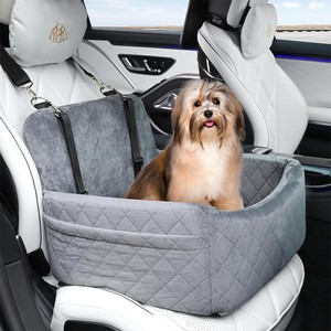 Coussin de transport pour chien gris 45x45x40cm, siège de voyage sécurisé pour animaux, housse de siège arrière - Product Image 4