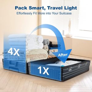 Vacuum Space Saver Storage Bags Reusable Air Seal for Clothing Comforter Pillow Closet Storage with Free Hand Suction Pump - Product Image 3