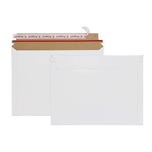 Fábrica al por mayor tamaño personalizado C4 C5 Dl A4 A5 Kraft blanco cartón sobre de correo papel rígido sobre de correo de cartón