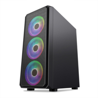 AntarcChill Mesh Front Panel ATX PC Case Gaming Computer Chassis with Tempered Glass Cabinet