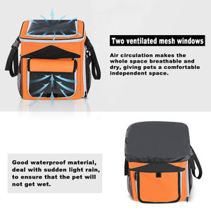 Cesta de bicicleta para perros de cara suave extensible, mochila portátil para mascotas, <span class=keywords><strong>2</strong></span> puertas abiertas, <span class=keywords><strong>2</strong></span> ventanas de malla, venta al por mayor personalizada para perros pequeños - Product Image 4