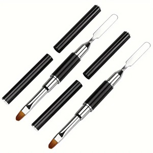 Pincel para decoración de uñas, para <span class=keywords><strong>gel</strong></span> acrílico UV, extensión y dibujo, espátula de eliminación, herramientas de doble punta para uñas, de nailon rizado - Product Image 4