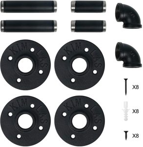 Soporte de Acero para Estante (1 Unidad) Soporte <span class=keywords><strong>Industrial</strong></span> Moderno de <span class=keywords><strong>Hierro</strong></span> sin Estante Flotante de <span class=keywords><strong>Madera</strong></span>, Resistente para Almacenamiento de Alimentos en Cocina - Product Image 3