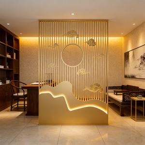 Fabricant personnalise les nouveaux écrans de séparation en acier inoxydable de style chinois, cloisons d'entrée d'hôtel, écrans métalliques - Product Image 5