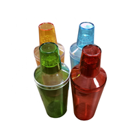 Shaker à cocktails transparent en plastique de 20 oz, personnalisé, avec bouchon Bacardi, outils de barman originaux