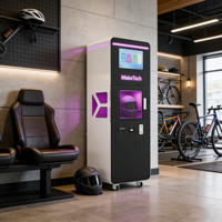 Distributeur automatique de nettoyage de casques de moto entièrement automatique, laveuse-sécheuse-désinfectante commerciale pour casques, écran tactile SDK, en acier, à monnayeur