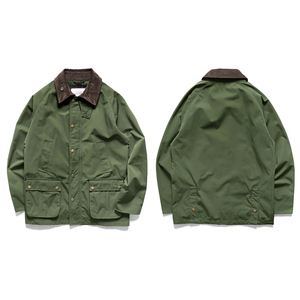 <strong>Men's</strong> Cotton/Polyester Waxed <strong>Jacket</strong> European Design Waterproof Fabric Retro Motorcycles <strong>Jackets</strong> Big Pockets Tooling <strong>Jacket</strong> - Product Image 5