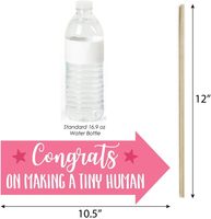 Kit d'accessoires amusants pour photomaton de baby shower 'It's Girl' rose, 10 pièces, formes de flèches et bulles de discours en papier, pour configuration DIY, bâtonnets d'accessoires inclus |