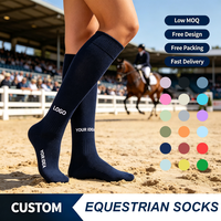 Chaussettes d'équitation mi-mollet, rembourrées, respirantes, anti-frottement, pour l'entraînement, unisexe, logo imprimé OEM, vente en gros, chaussettes personnalisées