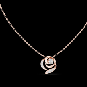 Collier pendentif en or rose plaqué avec diamants étincelants, bijoux de luxe pour fiançailles, mariage, anniversaire, fête - Product Image 6