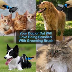Sikat Anjing dan Sikat Kucing 2 Sisi Alat Perawatan Hewan Peliharaan untuk Deshedding Sikat Perawatan Hewan Peliharaan Terbaik untuk Berambut Sedang dan Panjang - Product Image 3