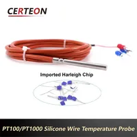 PT100 PT1000 Sonde étanche haute précision Câble silicone haute température 3 fils 4 fils capteur de température RTD
