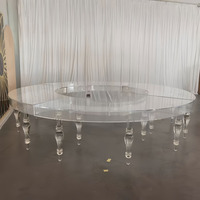 Table de mariage en acrylique rectangulaire de haute qualité Table à manger d'appoint moderne transparente pour événement