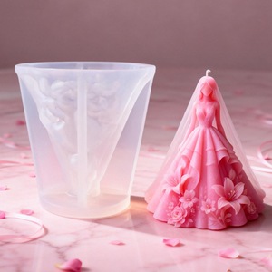 Silicone Mold For 3D Wedding Dress Candle Making Custom Shape Cake Mold For Commercial Use - Product Image 2