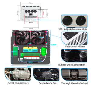 Aire Acondicionado de Techo para Camiones, Sistema de CA de 12V/24V, Enfriador de Cabina de 24 Voltios para Estacionamiento - Product Image 4