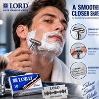 Lot de 200 lames de rasoir réutilisables de haute qualité, sûres, à double tranchant, en acier inoxydable, revêtement en céramique au chrome, professionnelles pour barbier, pour hommes