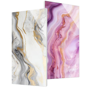 Baldosa de <span class=keywords><strong>Piedra</strong></span> de Lujo Chapada en Oro de 750x1500 con Textura de Mármol para Sala de Estar, Color Blanco Dorado - Product Image 1