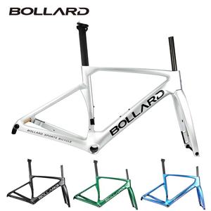Cuadro de Bicicleta Bollard 700C de Fibra de Carbono T47 con Eje de Pedalier Roscado, Freno de Disco, Ligero, Material T800+1000, Color Azul R-ones-Blue - Product Image 1