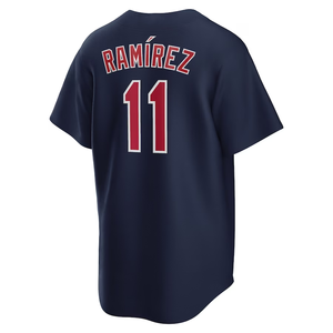 Khâu Bóng Chày Mỹ Jersey Cleveland #11 Jose <span class=keywords><strong>Ramirez</strong></span> #57 Shane Bieber <span class=keywords><strong>S</strong></span>ẵn <span class=keywords><strong>S</strong></span>àng Cổ Jersey Hỗ Trợ Cá Nhân Tùy Biến - Product Image 3