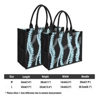 Sac de week-end de haute qualité avec fermeture à bouton, grande capacité de rangement, sac fourre-tout, imprimé hawaïen Puakenikeni Lei, sac de shopping en lin