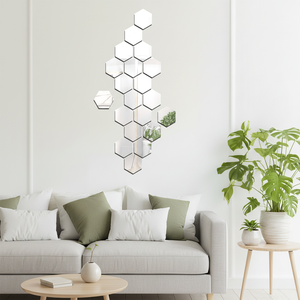 6PCS/Set Custom Hexagonal Art Deco <b>Plastic</b> Acrylic Lightweight Shatterproof Eco-friendly Non-toxic Customizable Sizes <b>Mirror</b> - Product Image 6
