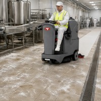 Nettoyeur-sécheur de sols électrique professionnel CleanHorse X4 580 mm 24 V 100 Ah, autoporté