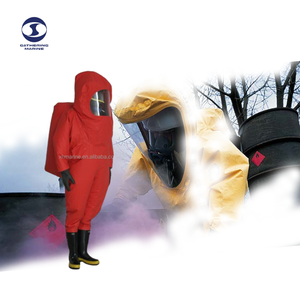 Ropa de protección química de tipo resistente, traje de seguridad de goma para traje de <span class=keywords><strong>derrame</strong></span> químico con cubierta facial química - Product Image 5