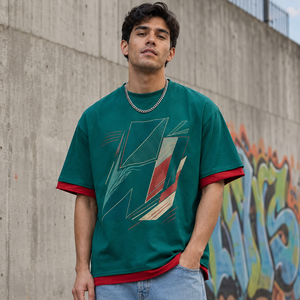 T-shirt Homme Oversize en Coton Haute Grammage, Coupe Courte et Boxy, Style Streetwear, avec Impression Graphique et Logo Personnalisé, Vente en Gros - Product Image 2