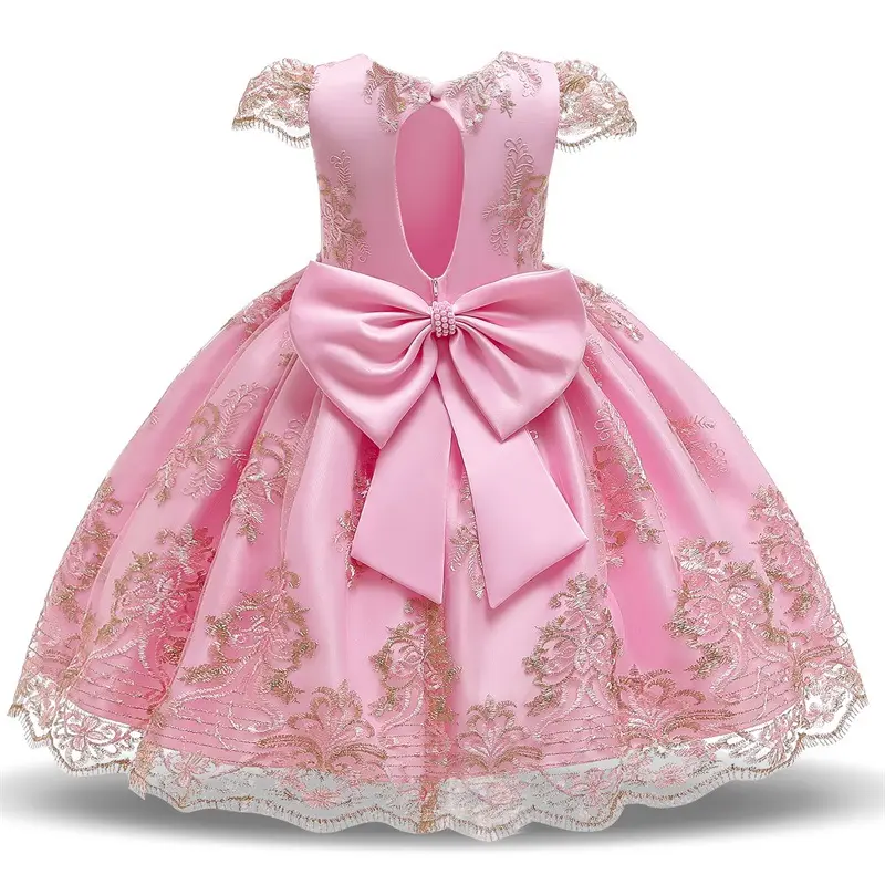MQATZ Flower Girls Cute Sleeveless Wedding Gown Pictures For Children Lace Summer Dress L5192