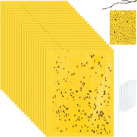 Piège collant double face jaune 20 pièces pour insectes, mouches des fruits, moucherons, mouches blanches, pour serres et jardins intérieurs