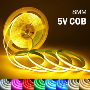 COB <span class=keywords><strong>LED</strong></span> 스트립 라이트 5V 320LED/M PIR 모션 센서 디밍 가능 유연한 IP20 3000-6000K USB 원격 제어 DIY 백라이트 룸 - Product Image 2