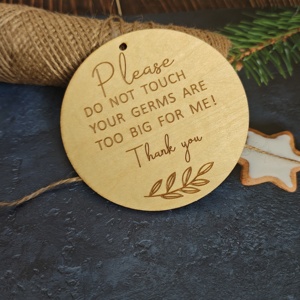 Étiquette en bois « Ne pas toucher au siège auto de bébé », cadeau de naissance, cadeau pour jeunes parents, étiquette pour poussette - Product Image 4