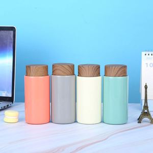 Bouteille Isotherme en Acier Inoxydable Écologique Sans BPA de 260 ml avec Couvercle Effet Bois pour Entreprises, Étudiants et Couples - Product Image 5