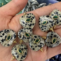 Pendentif en pierre naturelle DIY pour la fabrication de bijoux, forme cœur, améthyste, quartz, œil de tigre, zircon incrusté, plaqué or 18 carats, style vintage, vente en gros