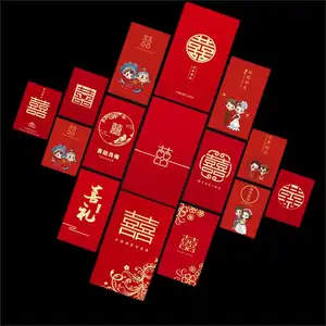 Özel şanslı kırmızı zarf yeni yılı kırmızı paketler zarif tasarım çin cüzdan zarf hediye zarf