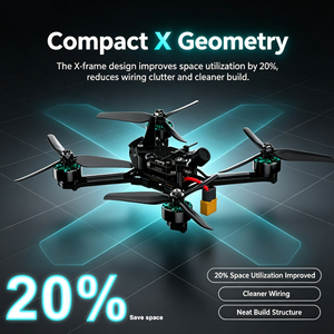 Dron FPV para Entrenamiento de Habilidades al Aire Libre, Quad BNF 2100KV con Motor sin Escobillas, Lente Micro de 1.8mm Integrada, 2.4G, Hardware Completo - Product Image 5