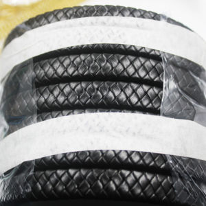 Бмз переработанный 12*6 мм плоский плетеный шнур из натуральной кожи <span class=keywords><strong>OEM</strong></span> 12*6 мм Плетеный кожаный шнур Боло - Product Image 2