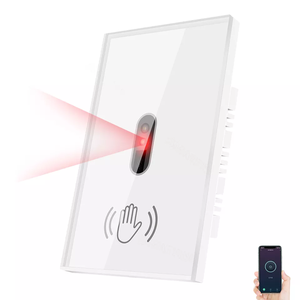 WIFI Tuya Alexa Google Home Smart IR Wall <b>Light</b> <b>Switch</b> No Need Touch Wave Infrared <b>Sensor</b> Lamp Neutral Wire US Glass on Off - Product Image 1