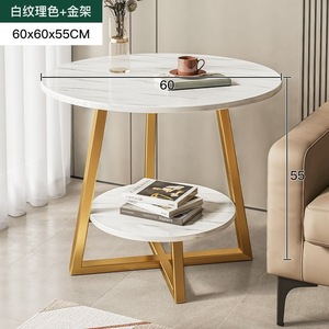 Table basse moderne de luxe, petite table d'appoint simple pour canapé double, table créative convertible et portable en bois et métal pour salon - Product Image 6