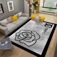 Tapis de salon moderne en velours imprimé couleur unie, résistant à l'usure et aux taches, pour canapé et table basse, tapis haut de gamme