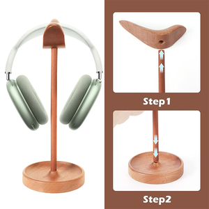 Support multifonctionnel en bois pour écouteurs de bureau Support pour casque de jeu pour <span class=keywords><strong>AirPods</strong></span> MAX Sony Support d'affichage pour casque d'écoute - Product Image 5