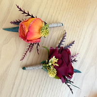 Bouquets de fleurs artificielles pour mariages d'automne, accessoires photo de mariage, bouquets de mariée, boutonnières du marié, coiffes de demoiselles d'honneur