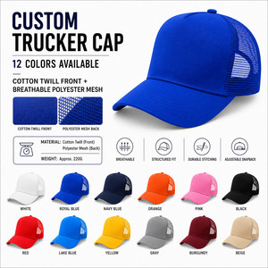 Gorra Trucker de 5 Paneles con Logotipo Personalizado, Malla Transpirable, Ajustable, al por Mayor, Gorra de Béisbol Lisa para Equipos, 12 Colores, Rojo - Product Image 1