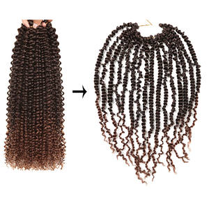 Onda d'acqua sintetica lunga 18-24 pollici che intreccia le extension per capelli bohémien Crochet riccio passione Twist uncinetto capelli tinti ricci - Product Image 4