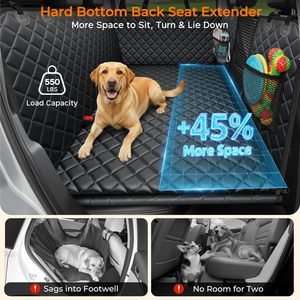 Extensor de asiento trasero URPOWER para perros, funda de asiento de coche para perros con base rígida grande, impermeable, soporta 550 lbs - Product Image 2
